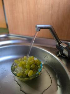 a bowl of food is sitting in a sink at Кемпінг Під Горіхом in Malaya Olʼshanka +20 photos