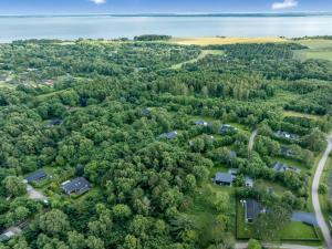 una vista aérea de un bosque con un lago en Holiday Home Scalli - 1-5km to the fjord by Interhome, en Farsø