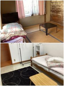 twee foto's van een kamer met een bed en een tafel bij Ichigoso - Vacation STAY 20261 in Ichihara