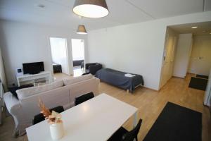 Televisyen dan/atau pusat hiburan di Convenient Apartment for 5 with Sauna