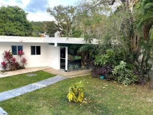 a house with a bunch of bananas in the yard at Casa Balam Cayo Lobo in Cancún