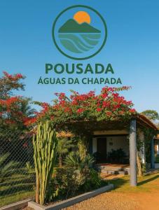 a sign for a pocomokeia aquas da chapoda at Pousada Águas da Chapada in Carolina