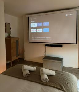 TV a/nebo společenská místnost v ubytování T1 calme et confort Avenue Garibaldi - DABNB