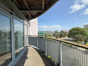 a balcony of a building with a view of a street at The View in Sunderland