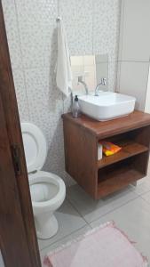 Koupelna v ubytování Kitnet mobiliada