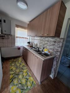 O bucătărie sau chicinetă la Casuta din Gradina