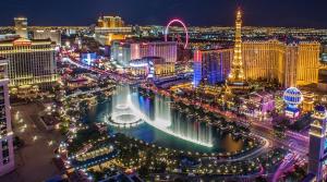 a view of the las vegas strip at night at Las Vegas Great Location in Las Vegas