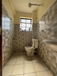 ein Badezimmer mit Toilette und Waschbecken in der Unterkunft Ikulu in Kisumu