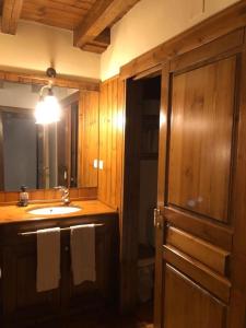 a bathroom with a sink and a mirror at Unique house in Arties in Arties