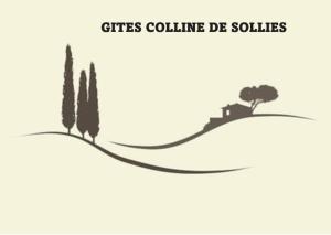 a mountain with a house and trees on it at Gites Colline De Sollies in Salernes