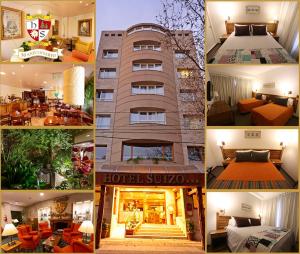 内乌肯Hotel Suizo的至尊酒店的照片拼贴画