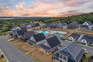 an aerial view of a home with a swimming pool at Pineapple Bungalow - 14ppl in Hollister