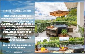 a collage of photos of a flyer with an umbrella at Maison SPA 8Chambres Jardin Terrasse Parking in Blois