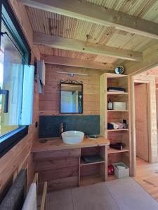 Phòng tắm tại Chalet Lac de la Raviège la Laurinette SPA