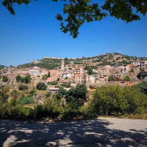 a town on top of a hill with houses at La PenAlta - Allotjament enoturístic - Vilanova de Prades in Vilanova de Prades