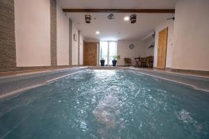 a large pool of water in a large room at Chalupa Irma in Březí