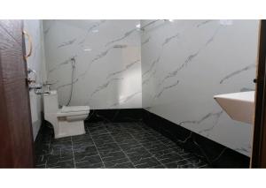 a bathroom with a toilet and a sink at SHI's 5 Room Stay on Munar Road - Udumalpet in Udumalaippettai