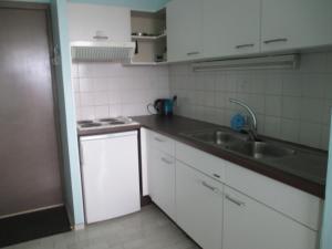 
A kitchen or kitchenette at Studio with sea view and panoramic view in Bredene
