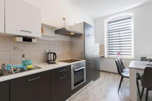 Køkken eller tekøkken på FLEX Aparts - möblierte 2-Raum Wohnung zentrumsnah in Zwickau
