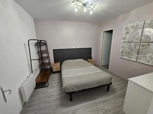 a bedroom with a bed and a ladder in it at Diamant House in Pierres