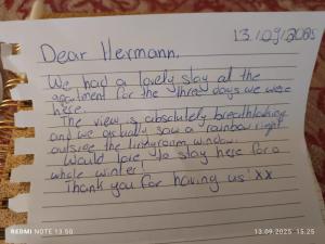 a letter from a friend thanking him for his handwriting at Markhus Apartment Near Langfoss in Markhus