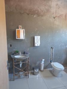 un bagno con lavandino e WC di Rancho Coqueiros#Amor e Paz a Buritama Altre 15 foto