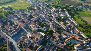 an aerial view of a city with houses at Locanda dal Giangi in Quargnento