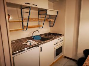 a small kitchen with a sink and a stove at Punta Ala - Monolocale Vista Mare 4 P - Bilocale 5 P - Monolocale 4 P in Punta Ala