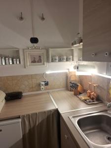 a kitchen with a sink and a counter top at Nel Giardino di Carla in Rapallo
