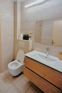 a bathroom with a toilet and a sink at נחת רוח Nachat Ruach in Mitzpe Ramon +20 photos