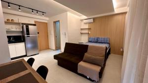 Η κουζίνα ή μικρή κουζίνα στο Studio Super Luxo com ar condicionado vaga piscina academia coworking etc