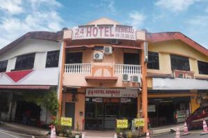 a hotel on the corner of a street at Hotel Rembau in Rembau