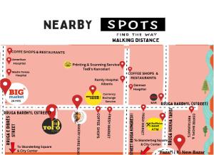 a map of trending spots find the way making difference at TOPO Hostel in Tirana