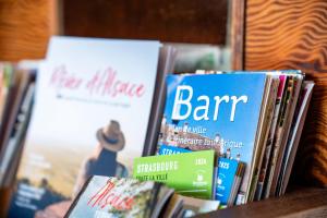 a bunch of books sitting on a shelf at Villa Roteluft - Pablo in Barr