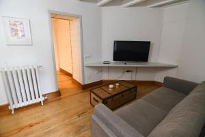 a living room with a couch and a flat screen tv at Wonderful House in Atocha in Madrid