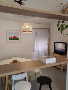 TV a/nebo společenská místnost v ubytování Great Lofty