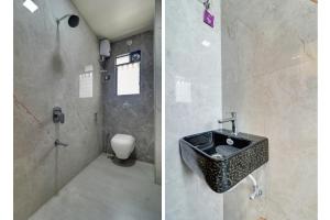 a bathroom with a sink and a toilet at Krishna Residency in Navi Mumbai +29 photos