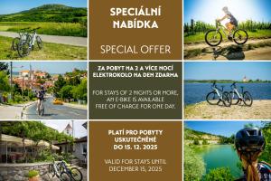 a flyer for a special offer for a bike ride at Amenity Apartmány Perná in Perná