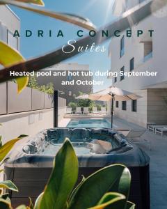 a hot tub on the side of a building at Adria Concept Suites in Zadar