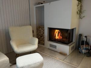 Χώρος καθιστικού στο Snow White Villa Nordic Design & Sauna