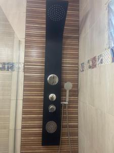 a shower with three buttons in a bathroom at Refugio exclusivo entre Viñedos y Cordillera in Ciudad Lujan de Cuyo