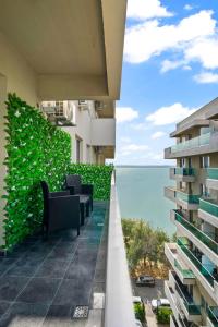 a view from the balcony of a building at Moonlight Flower in Mamaia