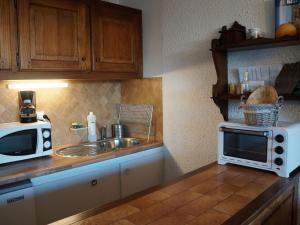 Kuchyň nebo kuchyňský kout v ubytování Studio cosy avec vue sur la vallée - Proche pistes - FR-1-165A-15 + 9 fotografií