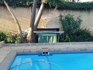 a house with a swimming pool and a tree at MAU Cottage in Krugersdorp
