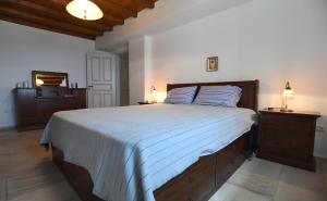 Postel nebo postele na pokoji v ubytování Tinos Sky View Villa