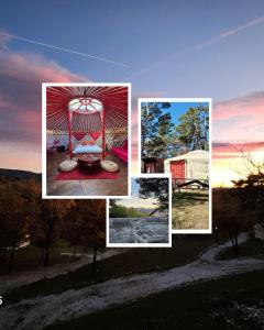 a collage of pictures of a ferris wheel at Destination Ailleurs in Castellane