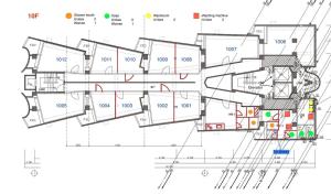 a schematic diagram of a building at 東新宿1007 Good location within 15 minutes of Shinjuku Station in Tokyo
