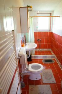 a bathroom with a toilet and a sink at Vila Biba - Ilijas in Ilijaš