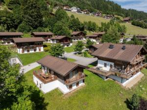 an aerial view of a house with a roof at Schöneben Zwillinger Hütte in Wald im Pinzgau