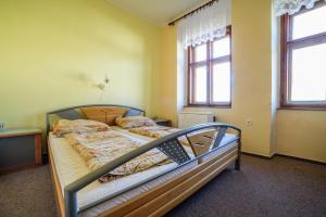 Ένα ή περισσότερα κρεβάτια σε δωμάτιο στο Penzion Nový Svět